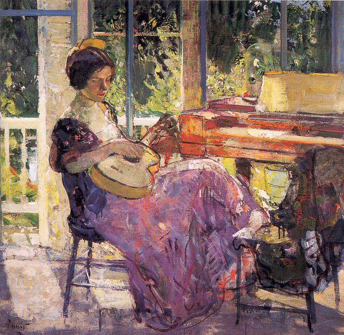 Miller, Richard Emil Girl with Guitar China oil painting art